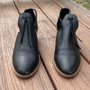 Kelsi Dagger Size 8.5 Black Leather Open Bootie